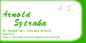 arnold sztraka business card